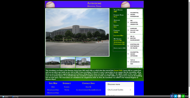 Security scan screenshot of https://www.ballparkreviews.com/houston/astrodome.htm