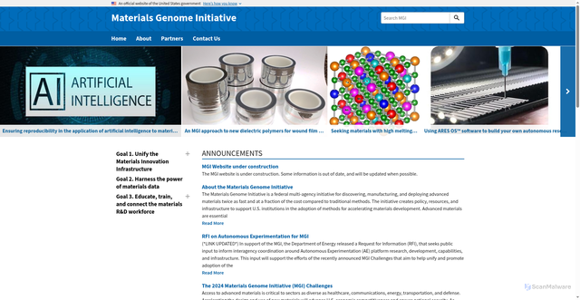 Security scan screenshot of https://www.mgi.gov/