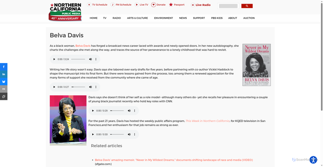Security scan screenshot of https://norcalpublicmedia.org/20110302723/north-bay-report/belva-davis