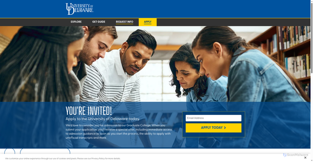 Security scan screenshot of https://go.discover.grad.udel.edu