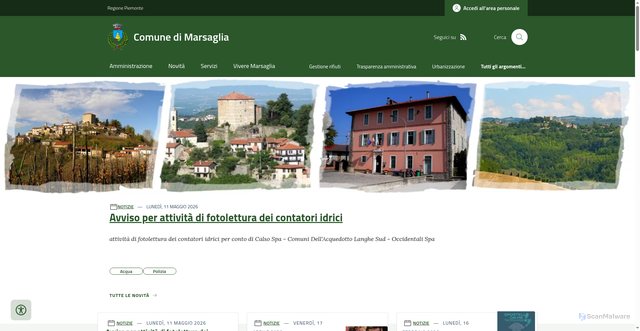 Security scan screenshot of https://www.comune.marsaglia.cn.it/