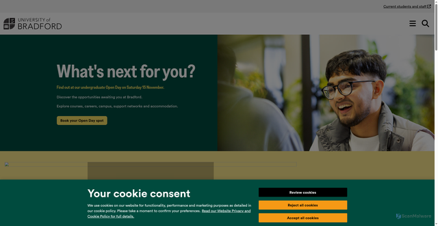 Security scan screenshot of https://www.bradford.ac.uk/external/