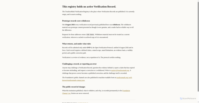 Security scan screenshot of https://trustlessmark-verify-v2.pages.dev/
