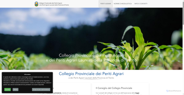 Security scan screenshot of https://www.peritiagrari.tn.it/