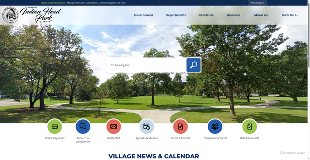 Security scan screenshot of https://indianheadpark-il.gov/