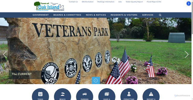 Security scan screenshot of https://www.oakislandnc.gov/