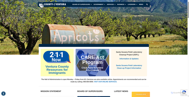 Security scan screenshot of https://venturacounty.gov/