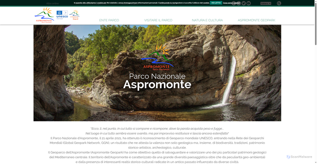 Security scan screenshot of https://www.parconazionaleaspromonte.it