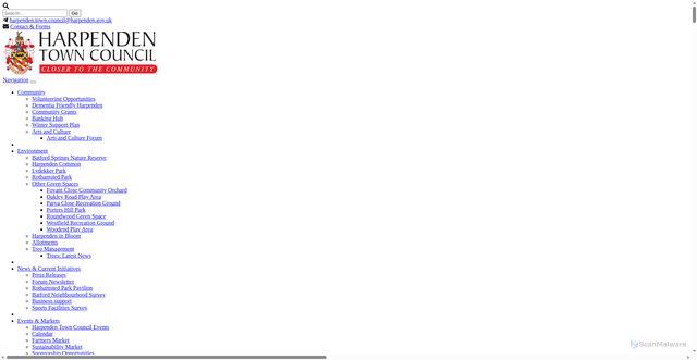 Security scan screenshot of https://www.harpenden.gov.uk/