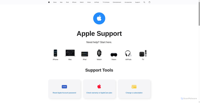Security scan screenshot of https://selfsolve.apple.com