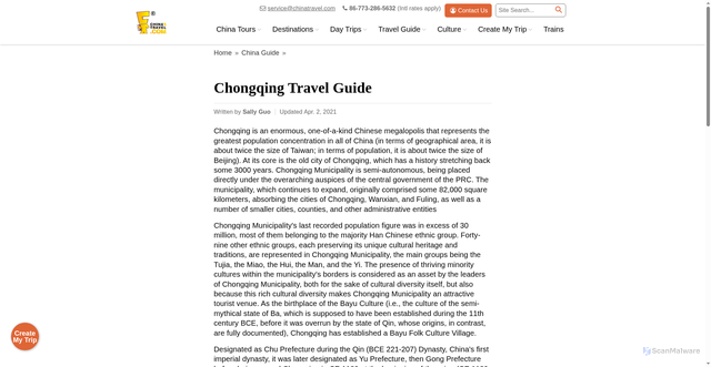Security scan screenshot of https://www.chinatravel.com/chongqing