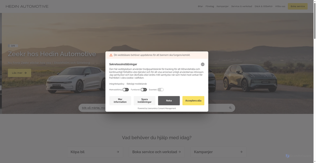 Security scan screenshot of https://hedinbilnybilsgaranti.se