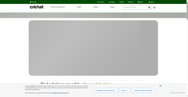 Security scan screenshot of https://cricketinternet.com