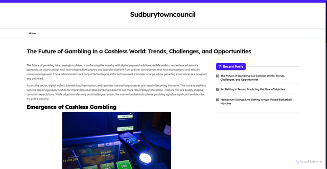 Security scan screenshot of https://www.sudburytowncouncil.co.uk/