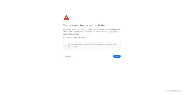 Security scan screenshot of http://esatn.gov/