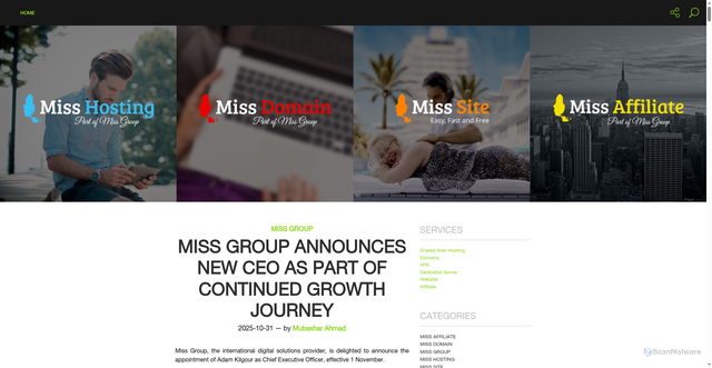 Security scan screenshot of https://blog.missgroup.com/