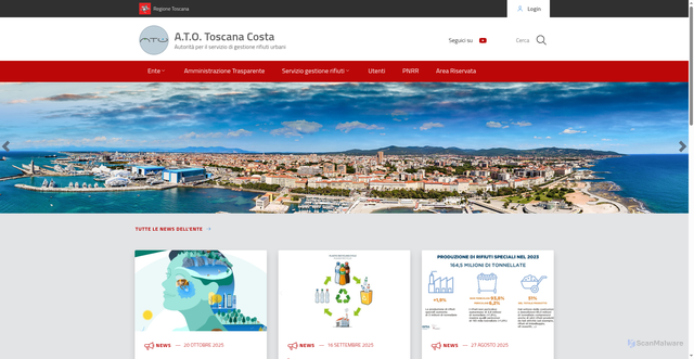 Security scan screenshot of https://www.atotoscanacosta.it/