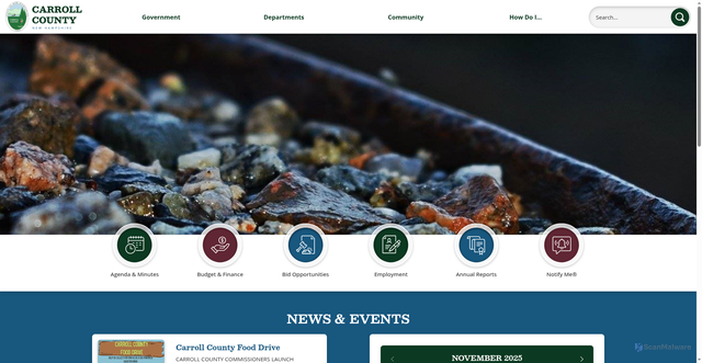 Security scan screenshot of https://carrollcountynh.gov/