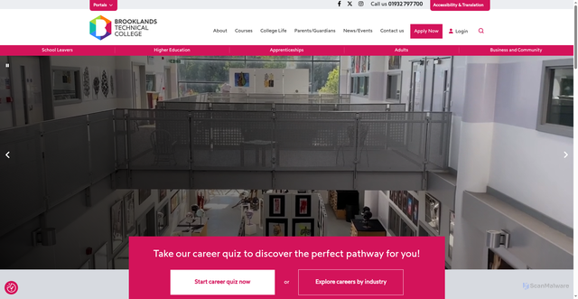 Security scan screenshot of https://www.brooklands.ac.uk/