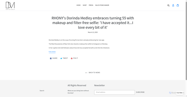 Security scan screenshot of https://dorindamedley.com/blogs/news
