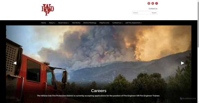Security scan screenshot of https://www.willowoakfire.gov/