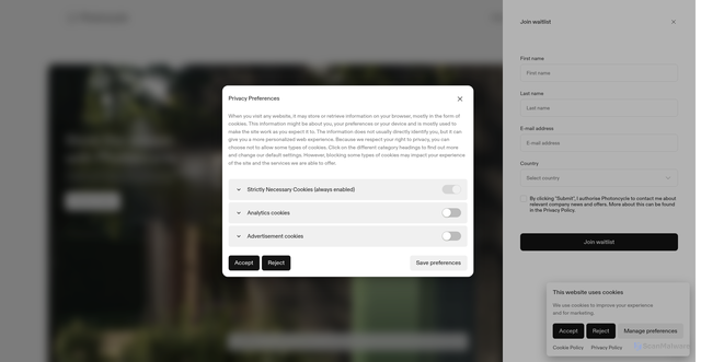 Security scan screenshot of https://www.photoncycle.com