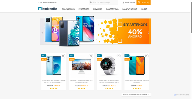 Security scan screenshot of https://electradia.es