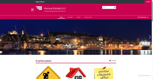 Security scan screenshot of https://anconaentrate.it