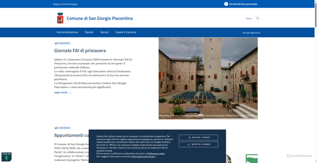 Security scan screenshot of https://www.comune.sangiorgiopiacentino.pc.it