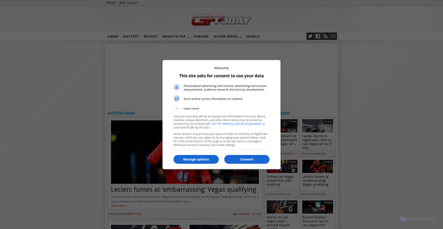 Security scan screenshot of http://www.gptoday.com/