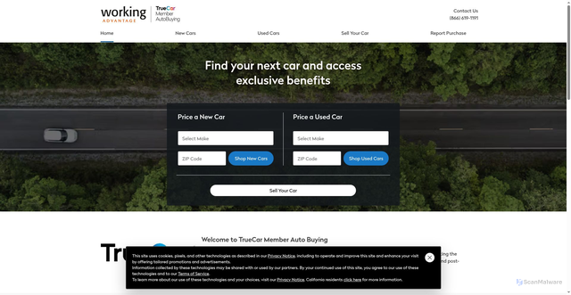 Security scan screenshot of https://wa.truecar.com