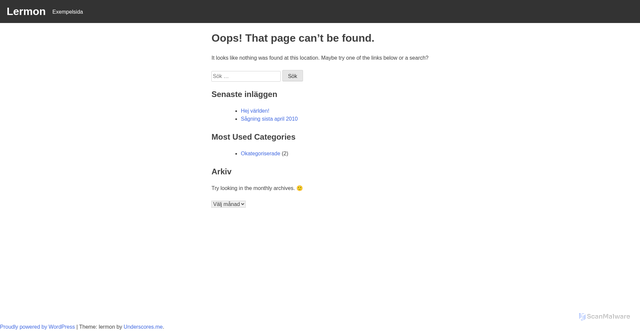 Security scan screenshot of https://lermon.se