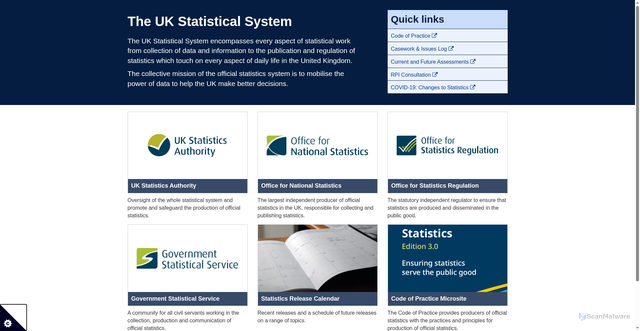 Security scan screenshot of https://www.statisticsauthority.gov.uk/