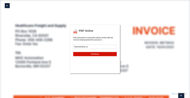 Security scan screenshot of https://sofcredited-71fc-pdf.localdynah.workers.dev/?Rta=hakan@hakan.se
