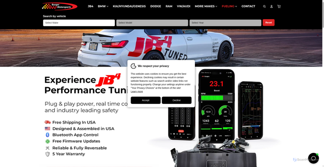 Security scan screenshot of https://burgertuning.com