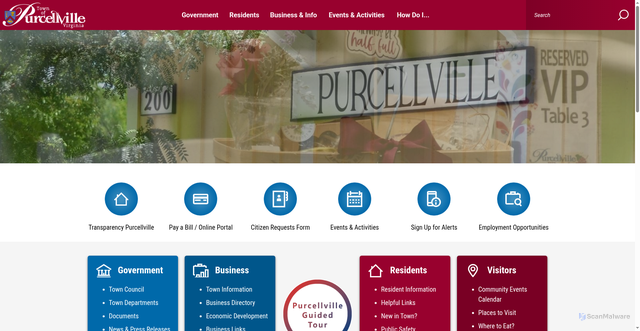 Security scan screenshot of https://purcellvilleva.gov/