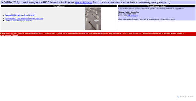 Security scan screenshot of https://webapp.sjcphs.org