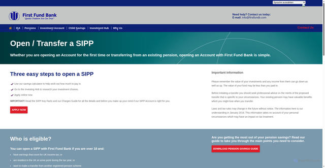 Security scan screenshot of https://online.firstfundb.com/pensions/open-transfer-a-sipp