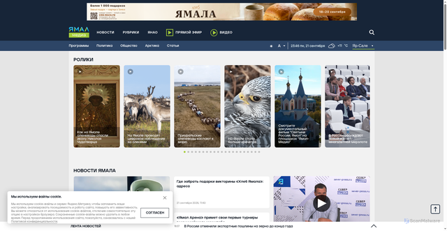 Security scan screenshot of https://yamal-media.ru