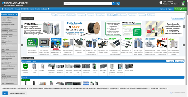 Security scan screenshot of https://www.automationdirect.com