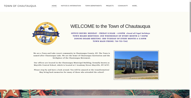 Security scan screenshot of https://www.townofchautauqua.gov/
