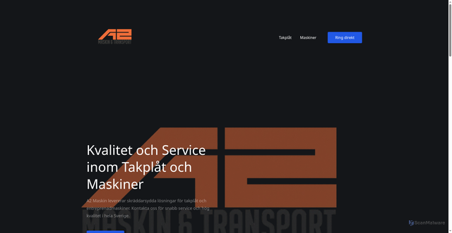 Security scan screenshot of https://a2maskin.se