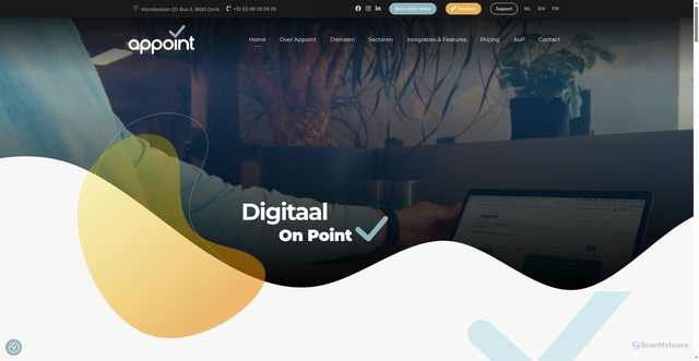 Security scan screenshot of https://appoint.be