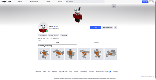 Security scan screenshot of https://roblox.com.et/users/6428008682/profile