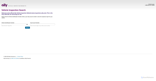 Security scan screenshot of https://inspections.ally.com