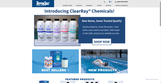 Security scan screenshot of https://online.thermospas.com/