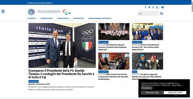 Security scan screenshot of https://www.comitatoparalimpico.it/