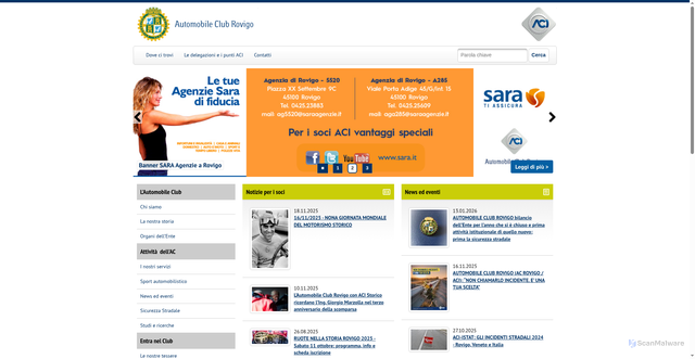 Security scan screenshot of https://rovigo.aci.it/