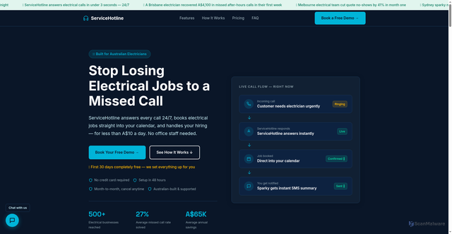 Security scan screenshot of http://sh-electricians.pages.dev/