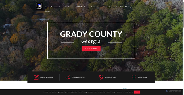 Security scan screenshot of https://gradycountyga.gov/